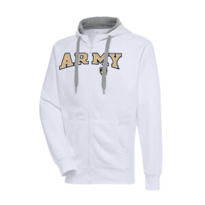 Men's Antigua White Army Black Knights Big & Tall Victory Full-Zip Hoodie