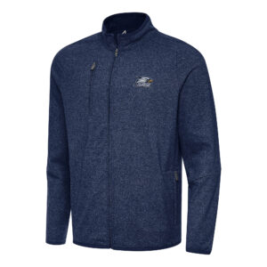 Men's Antigua Heather Navy Georgia Southern Eagles Hold-Up Full-Zip Tri-Blend Jacket