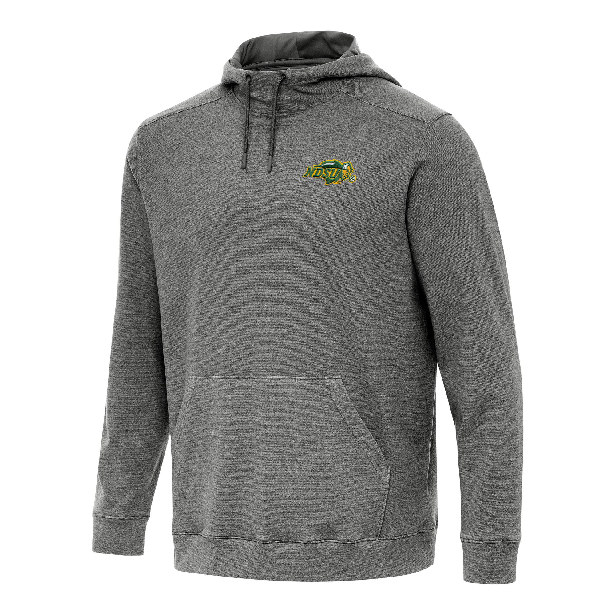 Men's Antigua Heather Charcoal NDSU Bison Cloud Pullover Hoodie