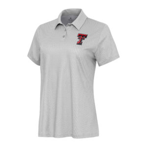 Women's Antigua White/Gray Texas Tech Red Raiders Rings Polo