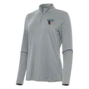 Women's Antigua Gray Maine Black Bears Reprocess Quarter-Zip Top