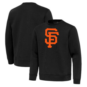 Men's Antigua Black San Francisco Giants Relevant Lightweight Pullover Sweatshirt
