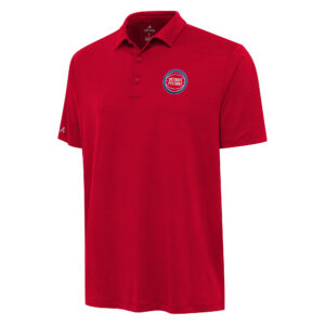 Men's Antigua Red Detroit Pistons Reprocess Polo