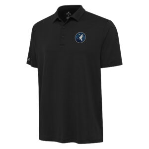 Men's Antigua Black Minnesota Timberwolves Reprocess Polo