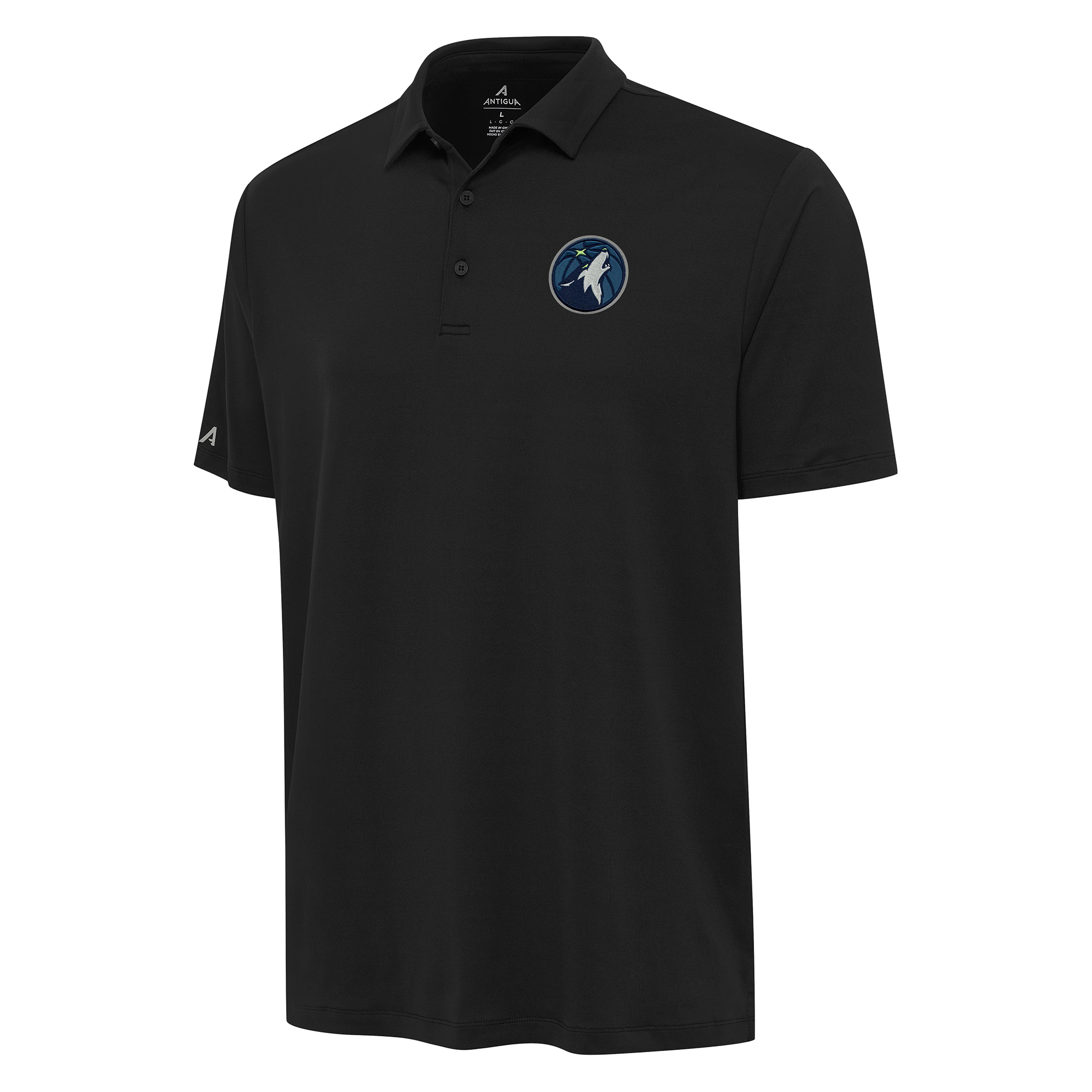 Men's Antigua Black Minnesota Timberwolves Reprocess Polo