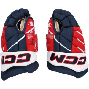 Alexander Ovechkin Washington Capitals Autographed Game-Used Navy/Red CCM Gloves from the 2023-24 NHL Season - RG13338759-60