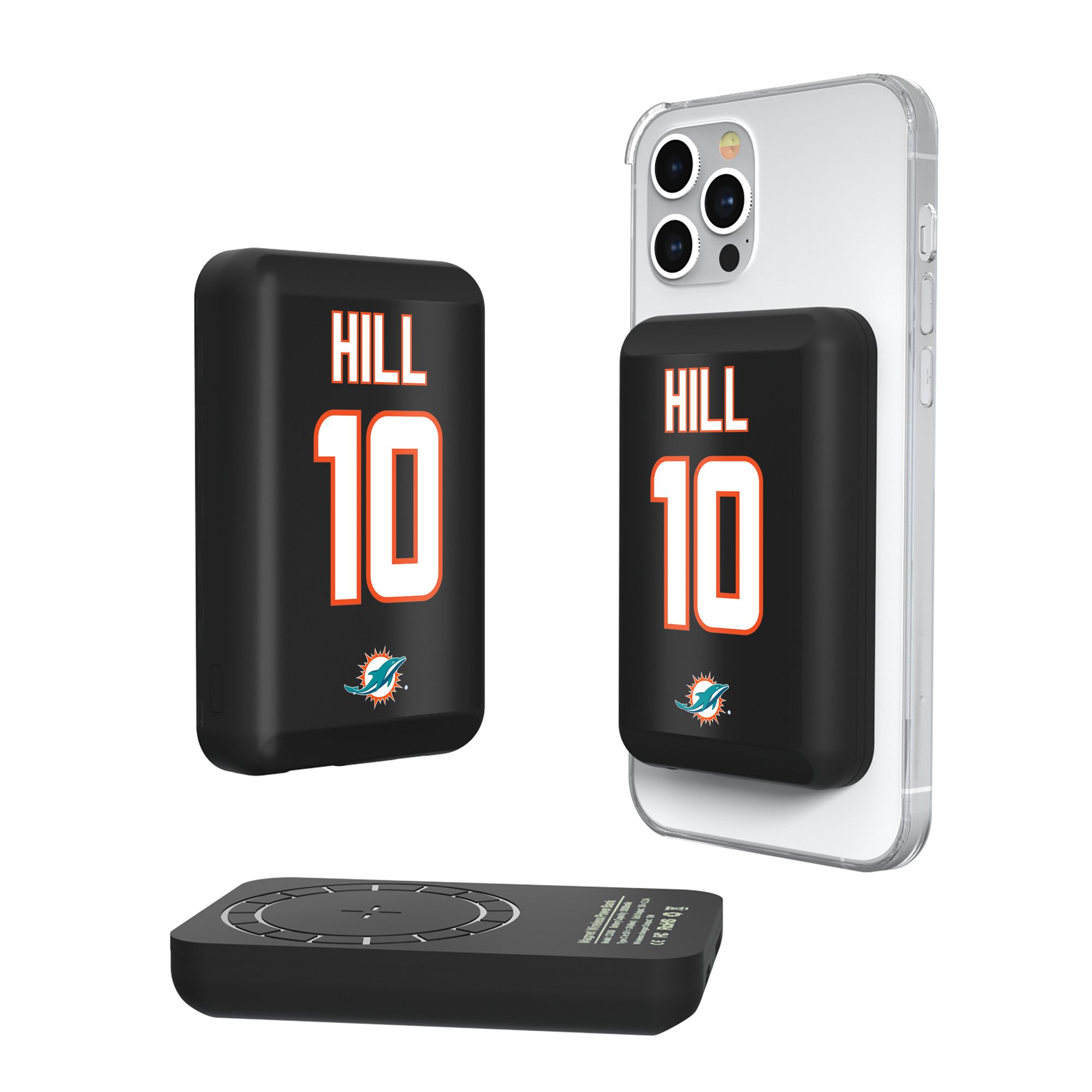 Keyscaper Tyreek Hill Miami Dolphins 5000mAh Wireless Magnetic Power Bank
