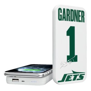 Keyscaper Ahmad Sauce Gardner White New York Jets 5000 mAh Wireless Charging Bank