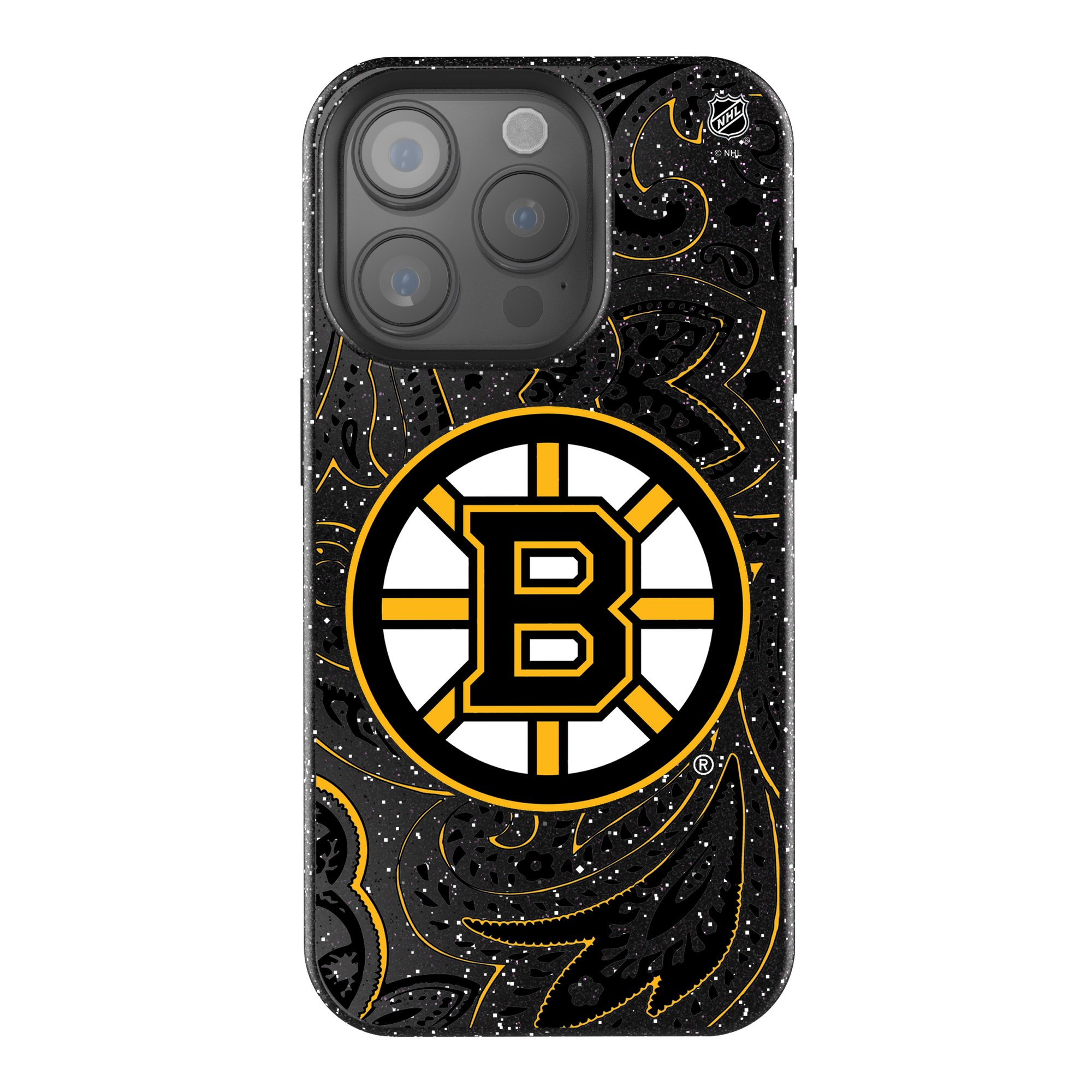 Keyscaper Black Boston Bruins Paisley Bling iPhone Case