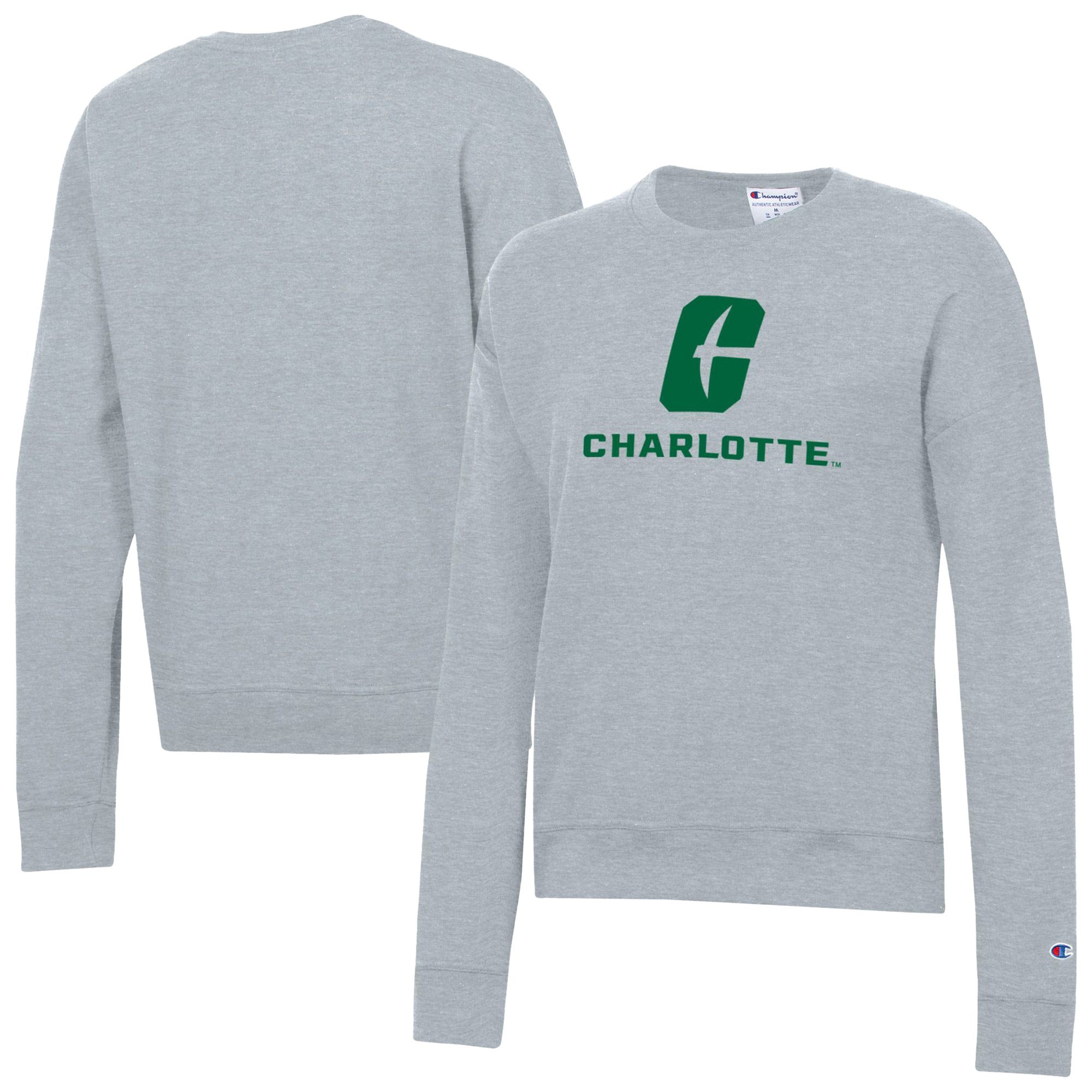 Women's Champion Gray Charlotte 49ers Powerblend Pullover Sweatshirt