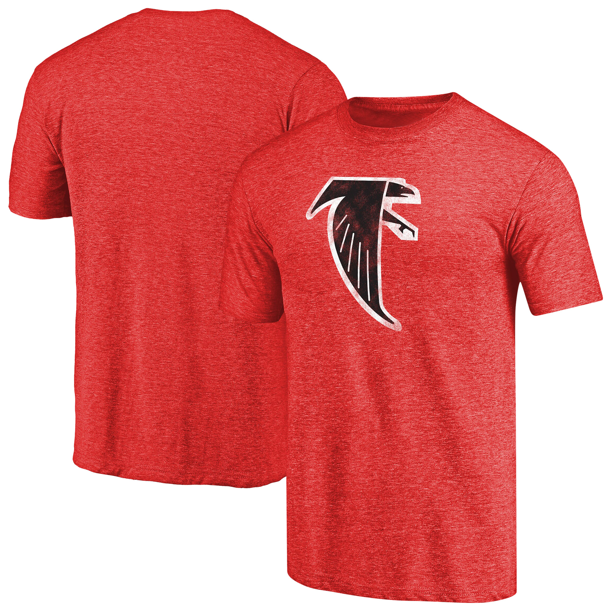 Men's Red Atlanta Falcons Throwback Logo Tri-Blend T-Shirt - Image 2
