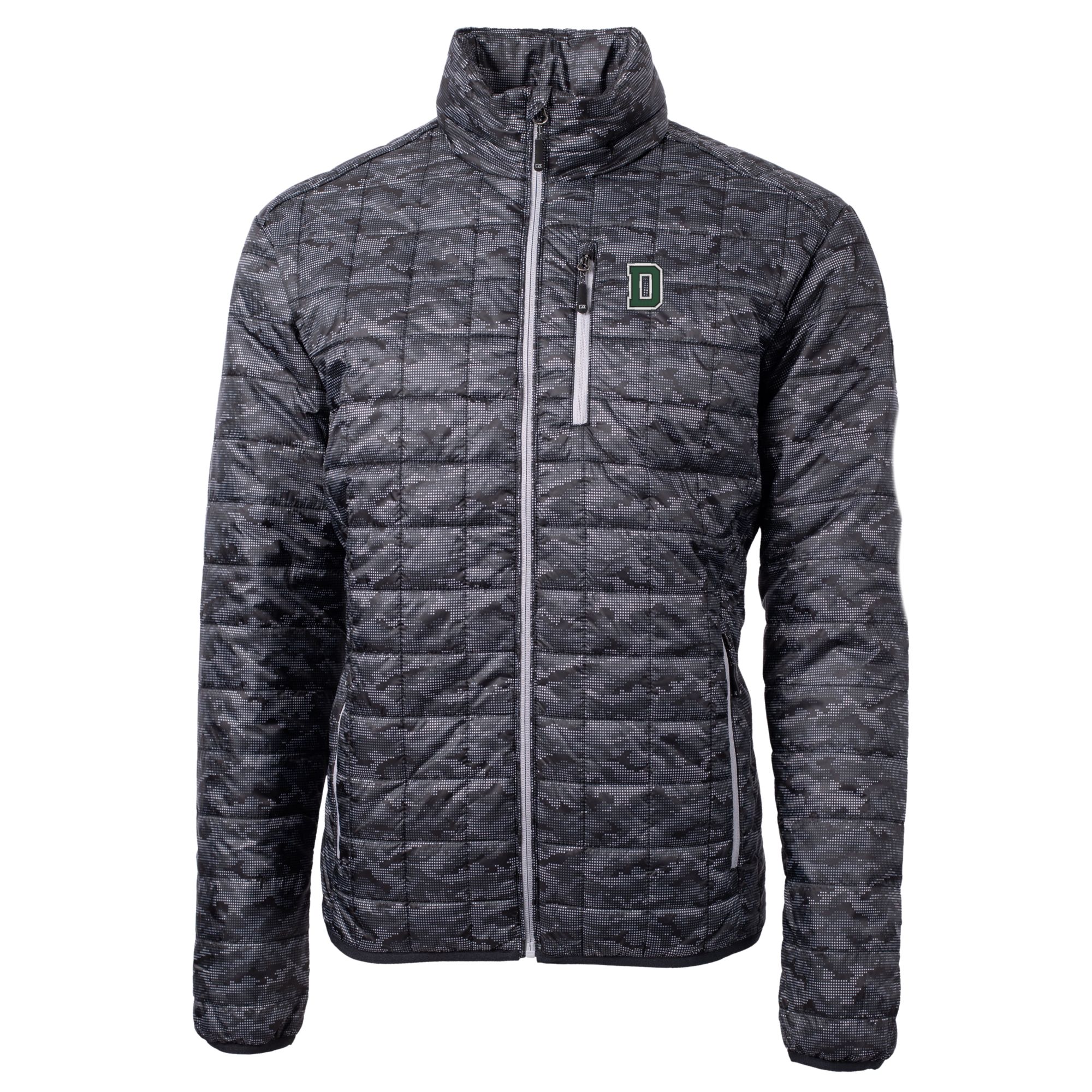 Men's Cutter & Buck Black Dartmouth Big Green Rainier Primaloft Eco Full-Zip Hooded Jacket - Image 3