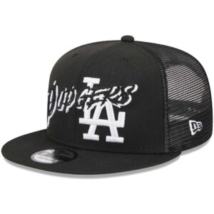 Men's New Era Black Los Angeles Dodgers Street Trucker 9FIFTY Snapback Hat