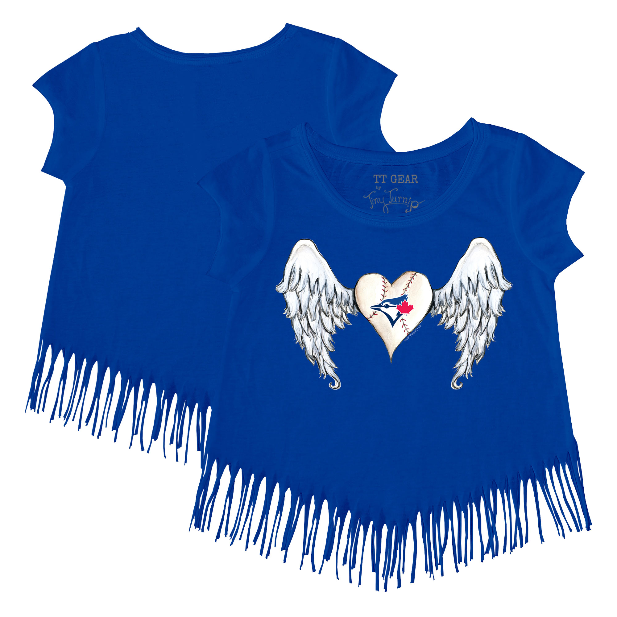 Girls Youth Tiny Turnip Royal Toronto Blue Jays Angel Wings Fringe T-Shirt