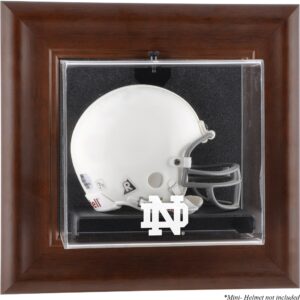 Notre Dame Fighting Irish Brown Framed Wall-Mountable Mini Helmet Display Case