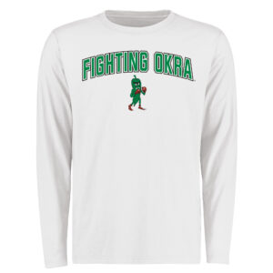Men's White Delta State Statesmen Proud Mascot Long Sleeve T-Shirt