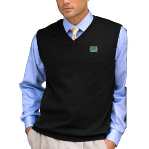 Men's Black Marshall Thundering Herd Milano Knit Sweater Vest