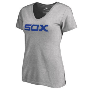 Women's Ash Chicago White Sox Cooperstown Collection Wahconah V-Neck T-Shirt