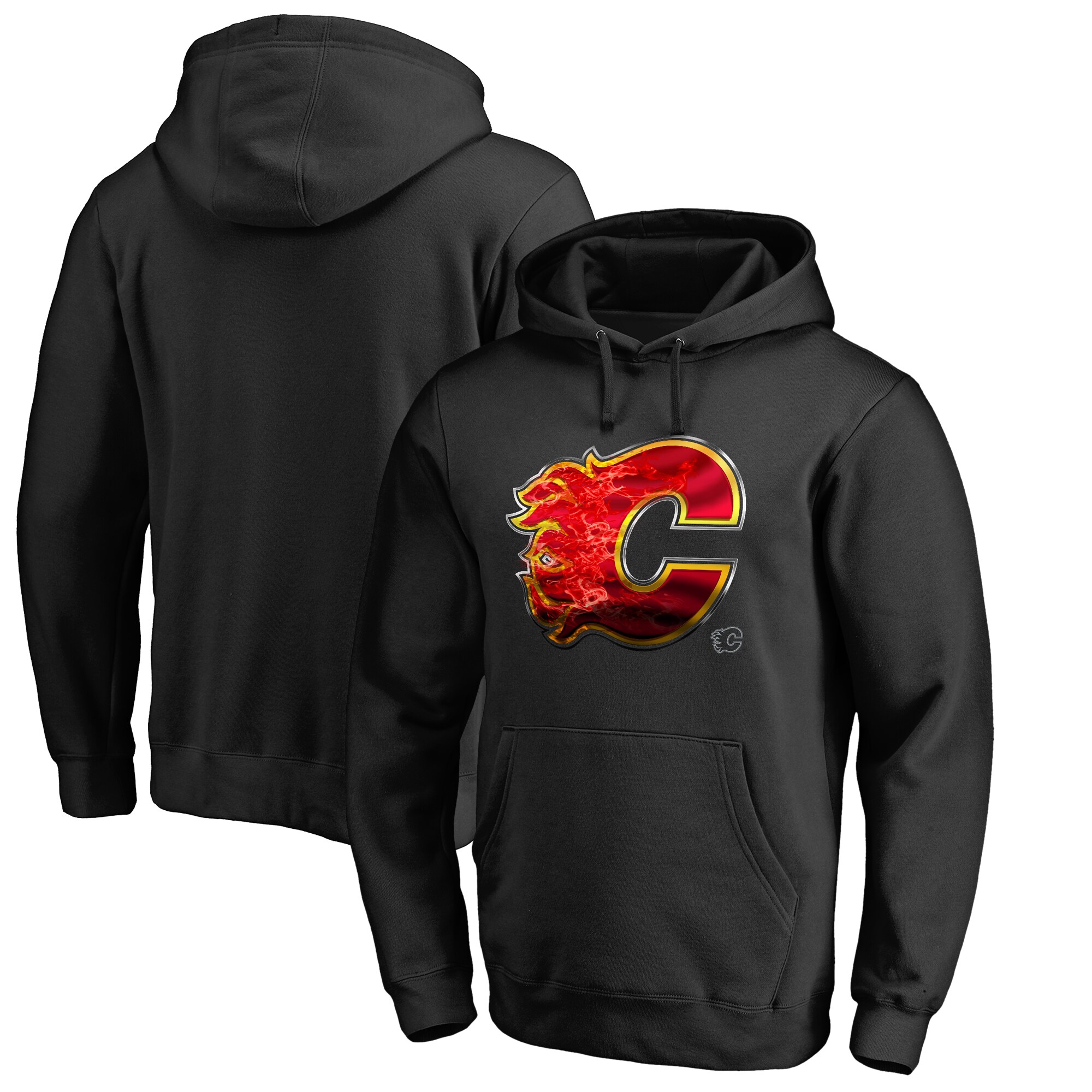 Men's Black Calgary Flames Midnight Mascot Pullover Hoodie