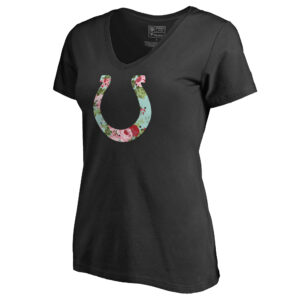 Women's Black Indianapolis Colts Lovely V-Neck T-Shirt
