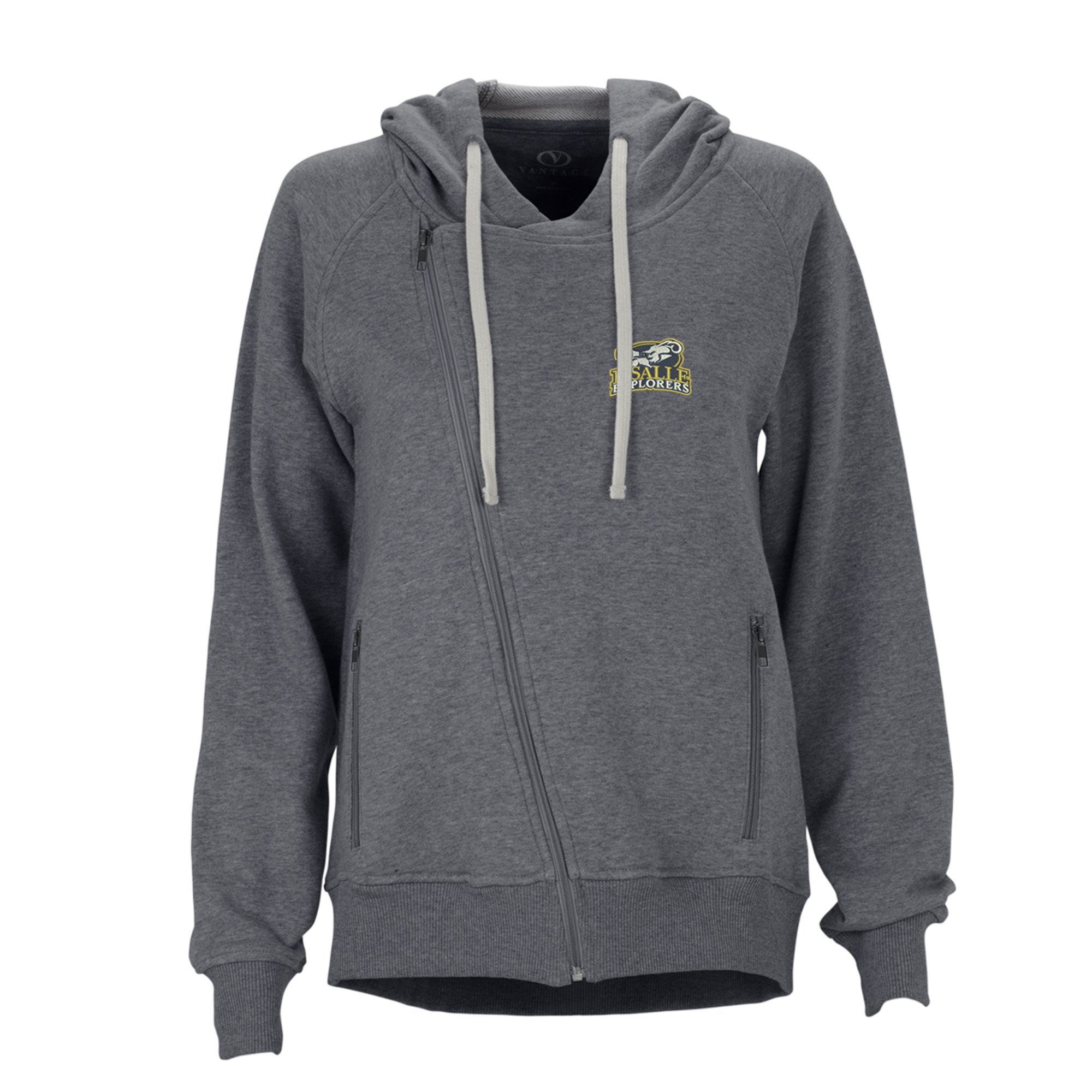 Women's Charcoal La Salle Explorers Fleece Moto Jacket