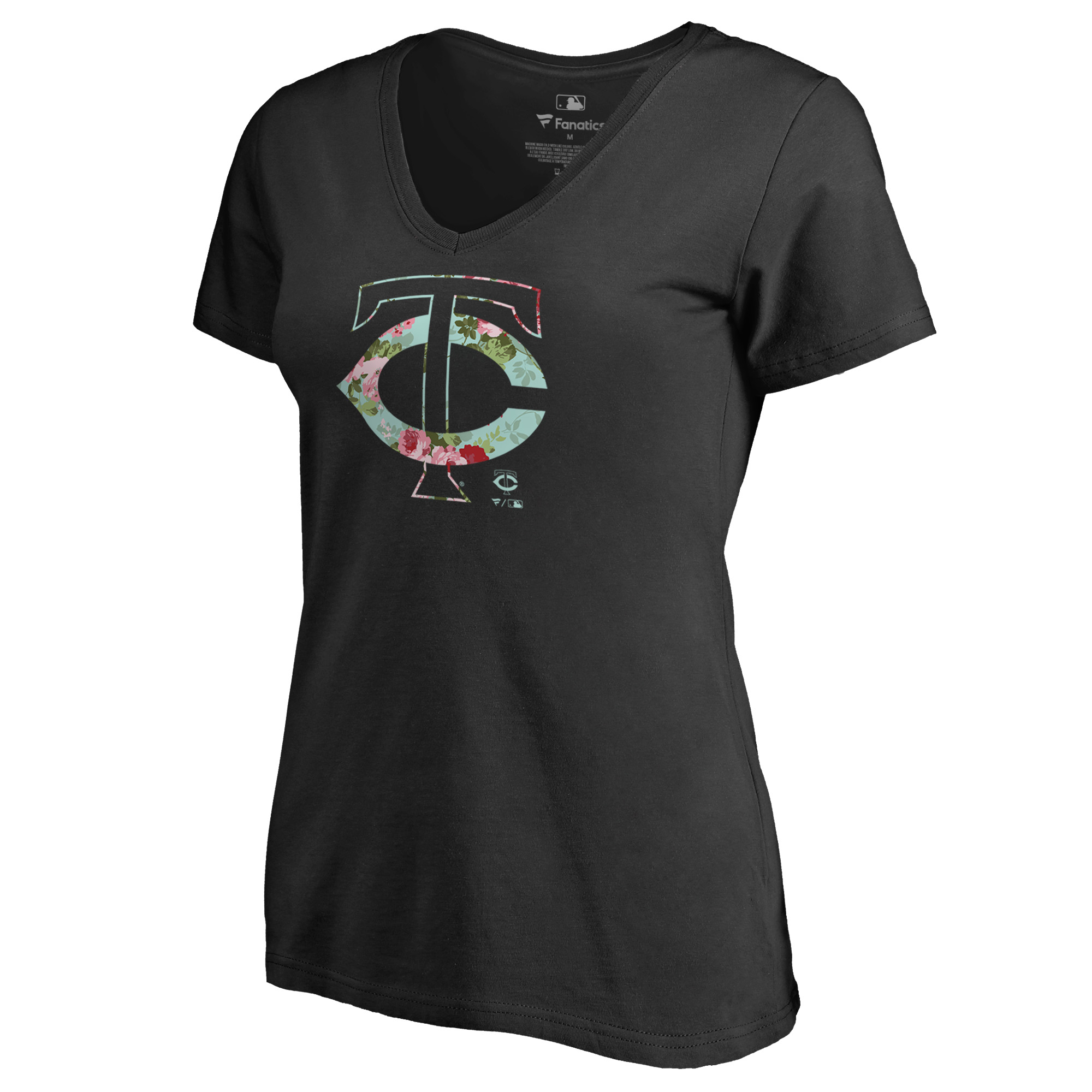 Women's Black Minnesota Twins Lovely V-Neck T-Shirt - Image 3