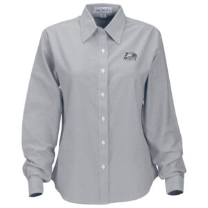 Women's Gray Georgia Southern Eagles Velocity Oxford Plus Size Button-Up Long Sleeve Shirt
