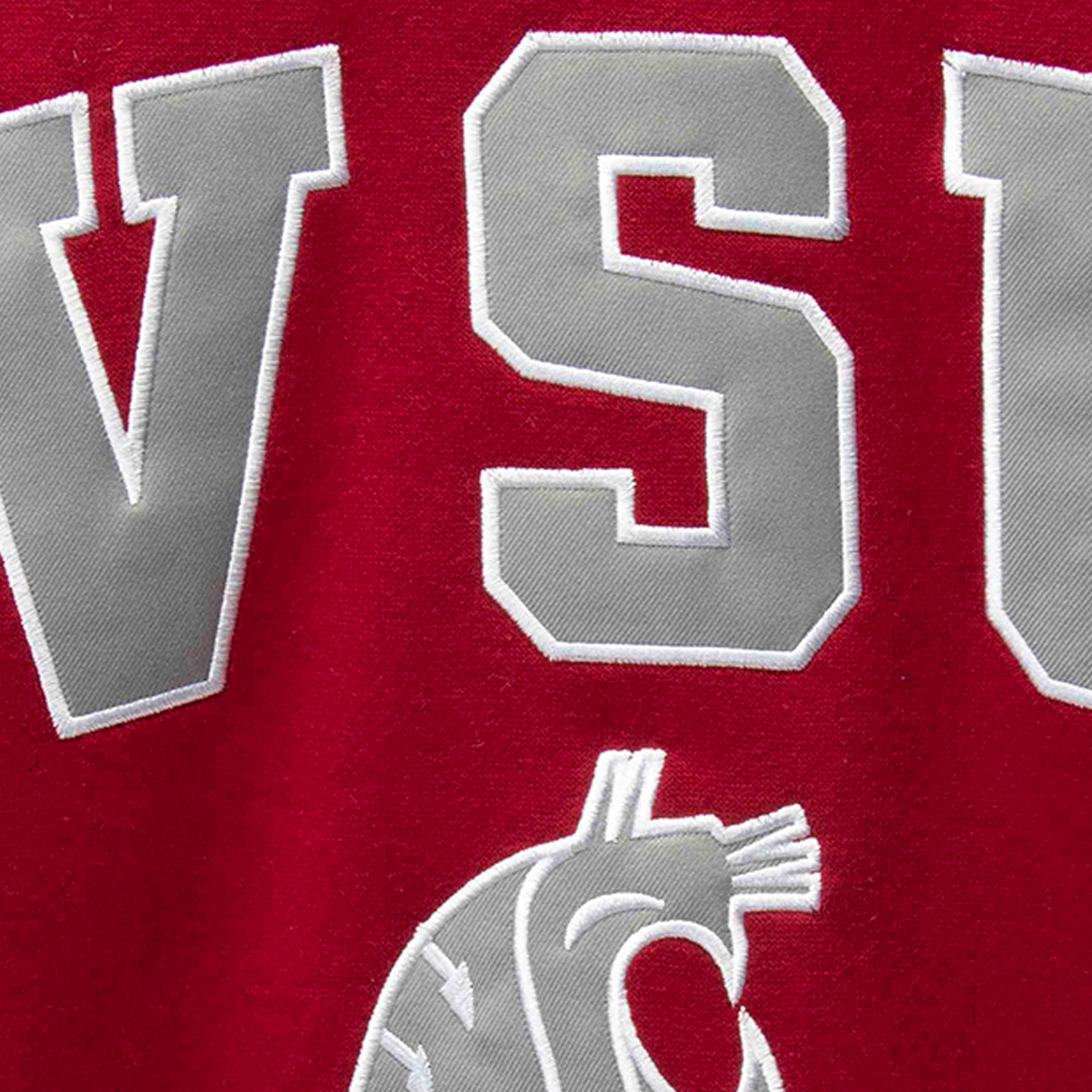 Men's Colosseum Crimson Washington State Cougars Arch & Logo Crew Neck Sweatshirt - Image 11