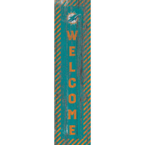 Miami Dolphins 12'' x 48'' Door Leaner Welcome Sign