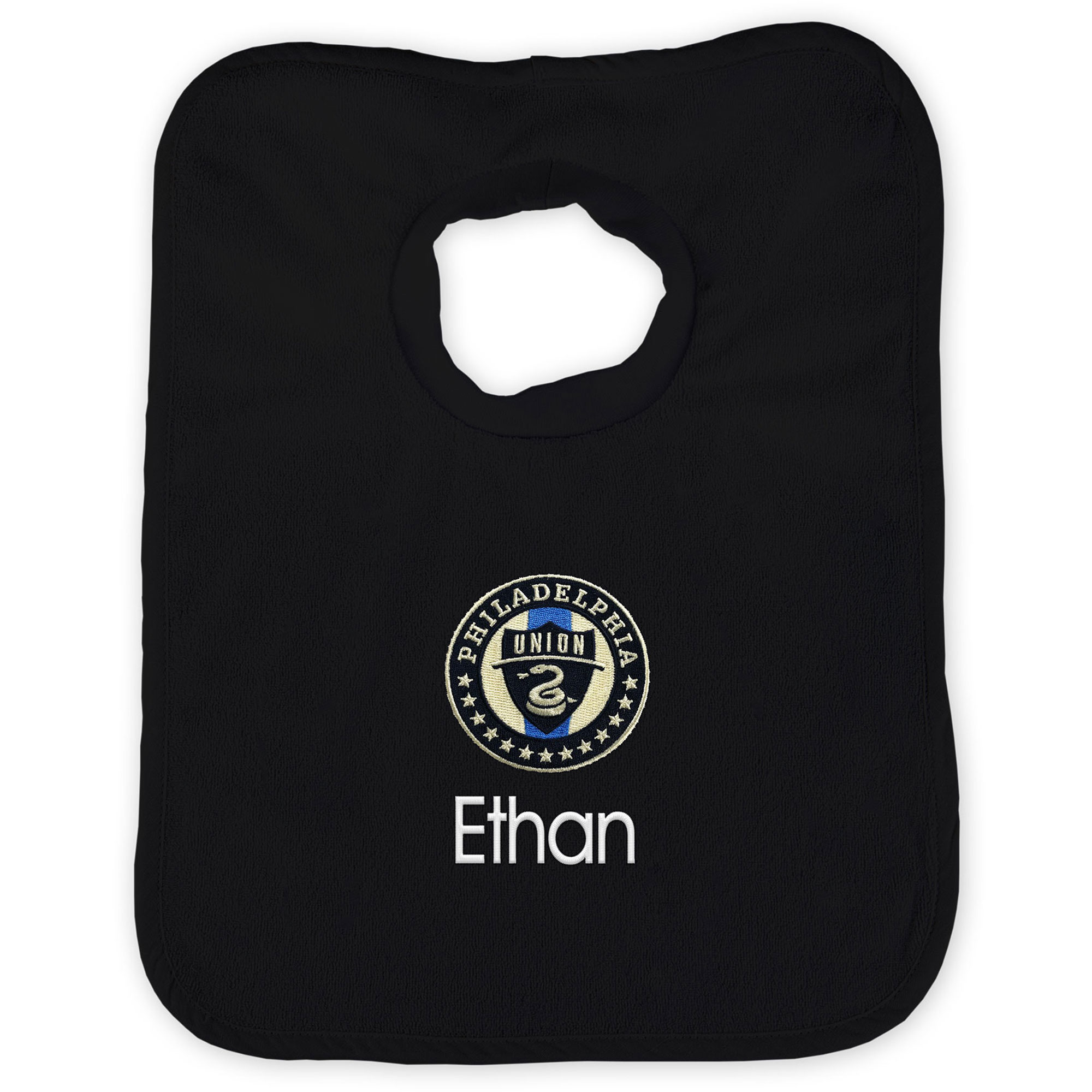 Infant Black Philadelphia Union Personalized Bib