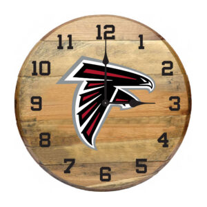 Imperial Atlanta Falcons Oak Barrel Clock