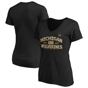 Women's Black Michigan Wolverines OHT Boot Camp V-Neck T-Shirt