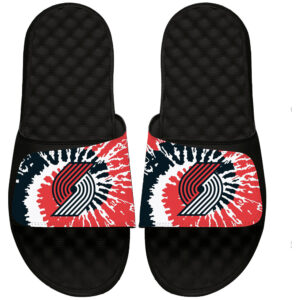Youth ISlide Black Portland Trail Blazers Tie Dye Slide Sandals