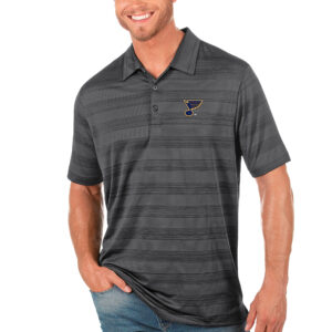 Men's Antigua Charcoal St. Louis Blues Compass Polo