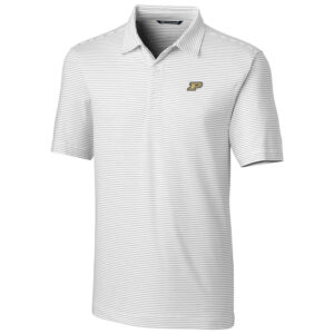 Men's Cutter & Buck White Purdue Boilermakers Big & Tall Forge Pencil Stripe Logo Polo