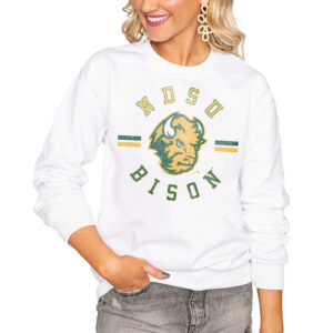 Women's White NDSU Bison Vintage Days Perfect Pullover Sweatshirt