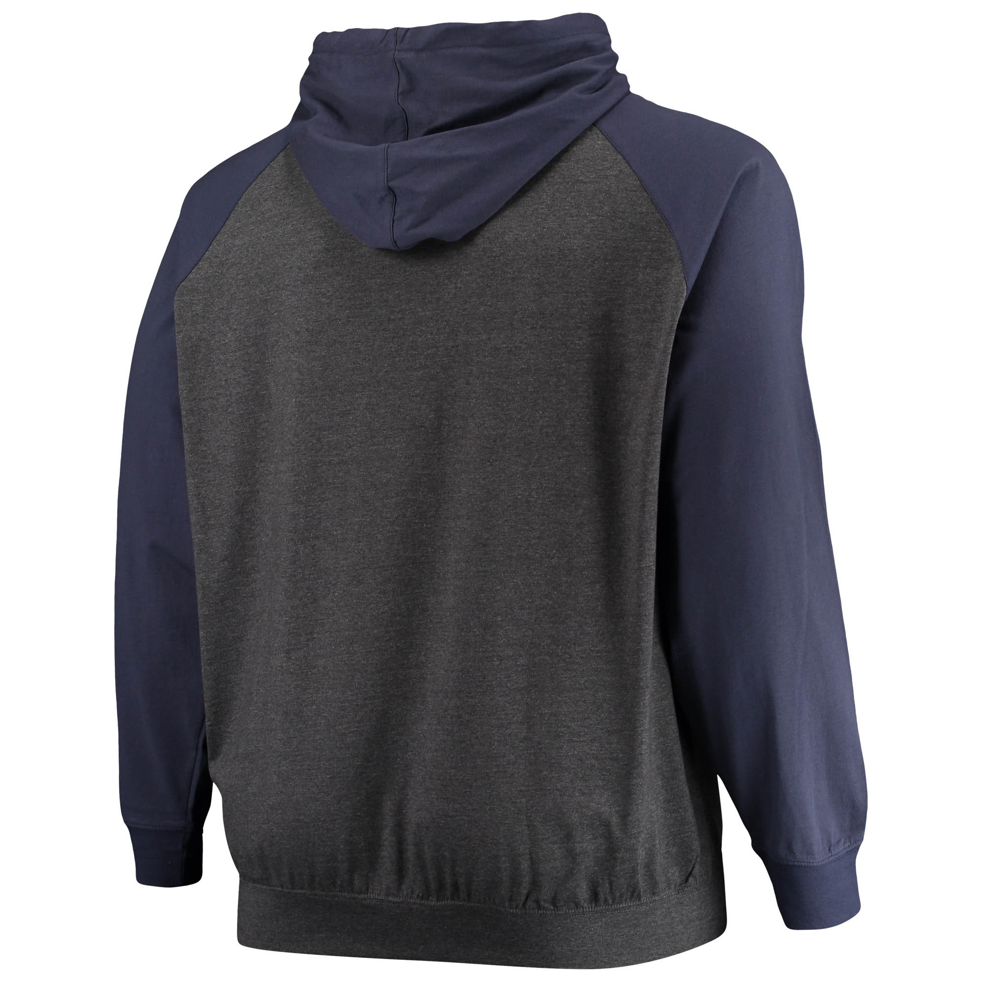 Men's Fanatics Navy/Heathered Charcoal Houston Texans Big & Tall Lightweight Raglan Pullover Hoodie - Image 7