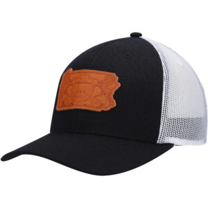 Men's Local Crowns Black Pennsylvania Leather State Applique Trucker Snapback Hat