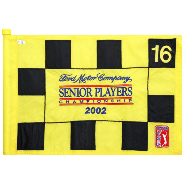 PGA TOUR Event-Used #16 Checkered Pin Flag from The SENIOR PLAYERS Championship on July 11th to 14th 2002