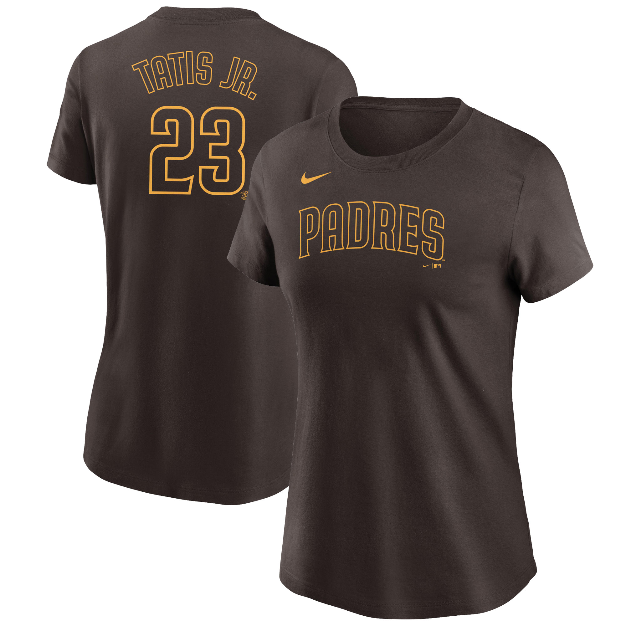 Women's Nike Fernando Tatis Jr. Brown San Diego Padres Name & Number T-Shirt - Image 2