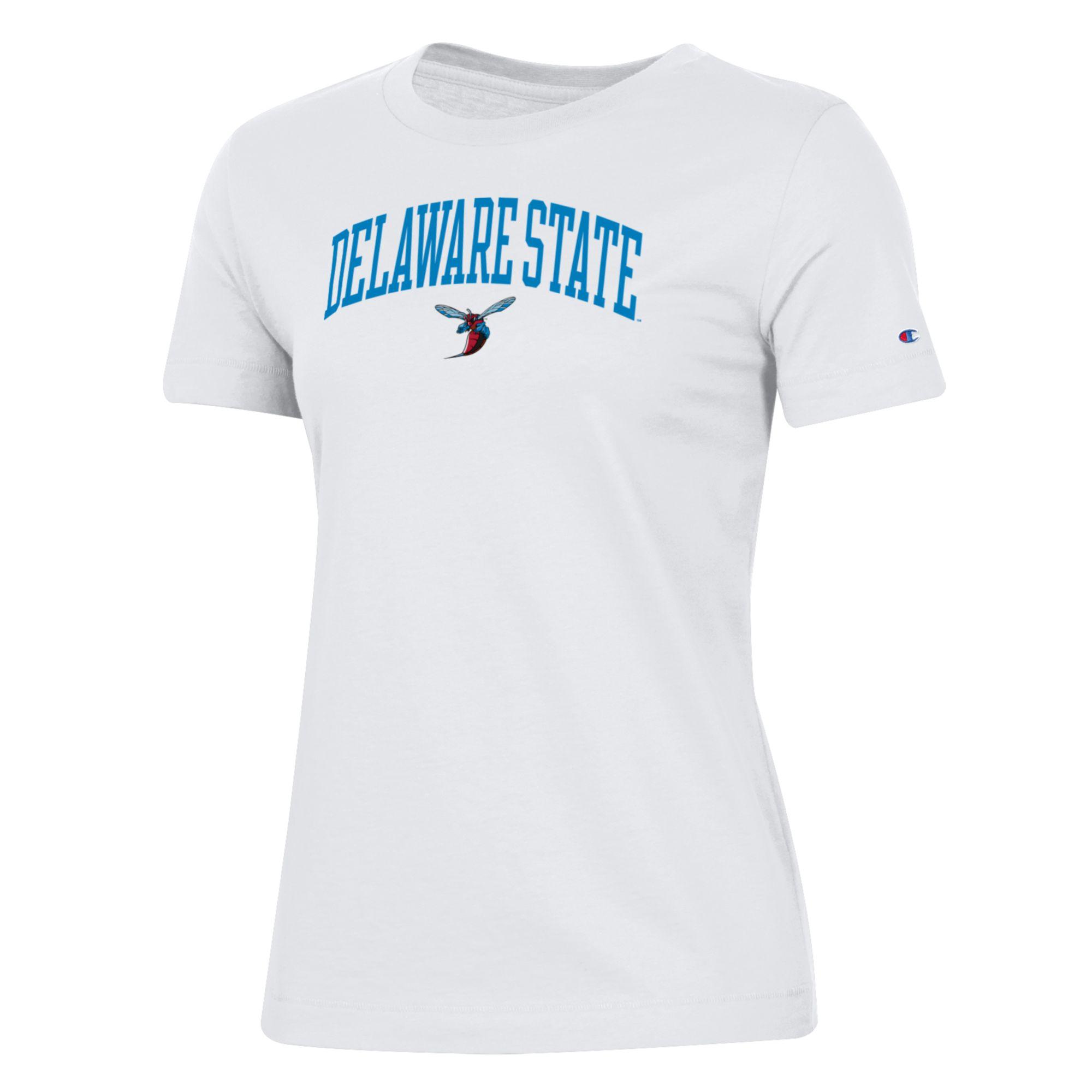 Women's Champion White Delaware State Hornets Core 2.0 T-Shirt - Image 3