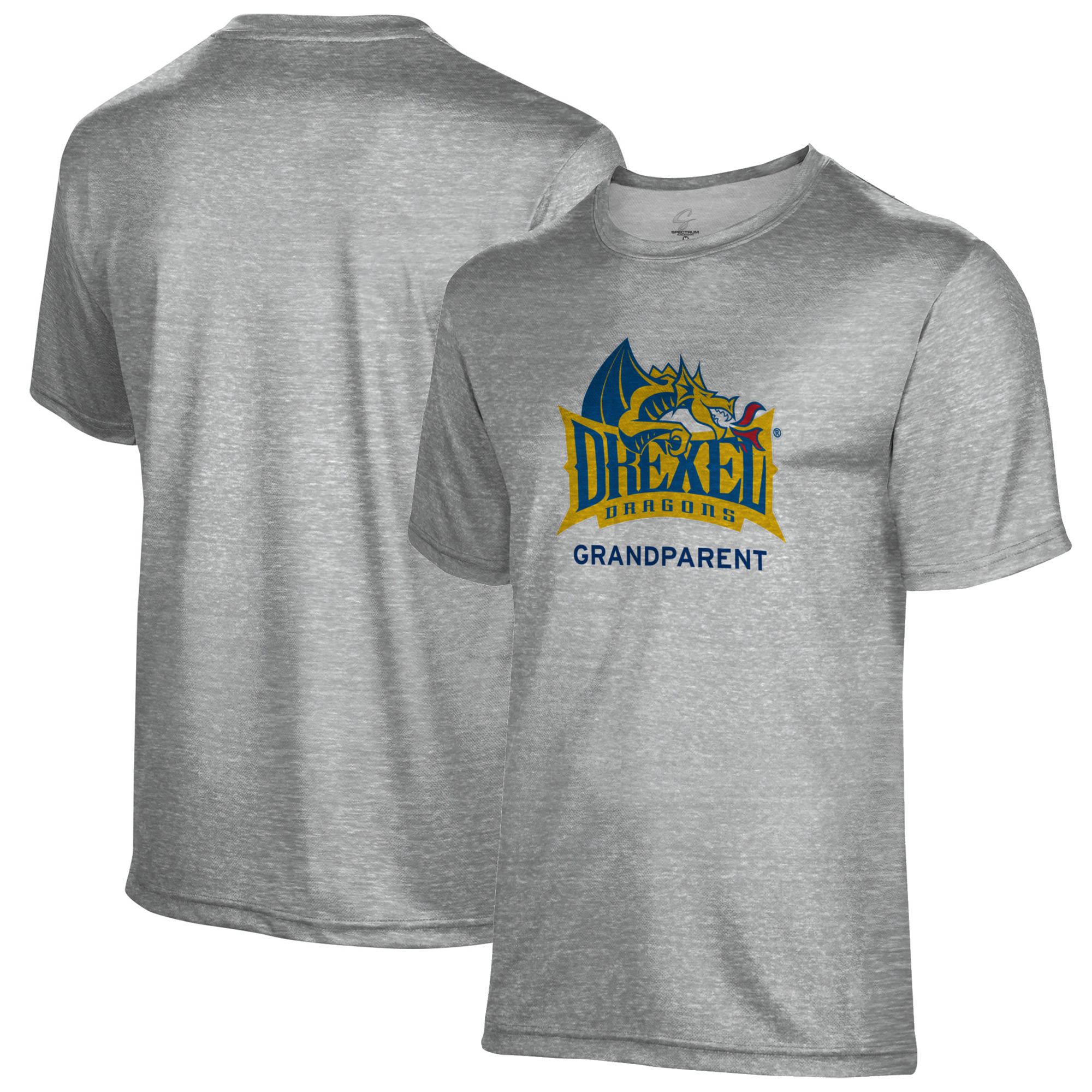 Men's Gray Drexel Dragons Grandparent Name Drop T-Shirt