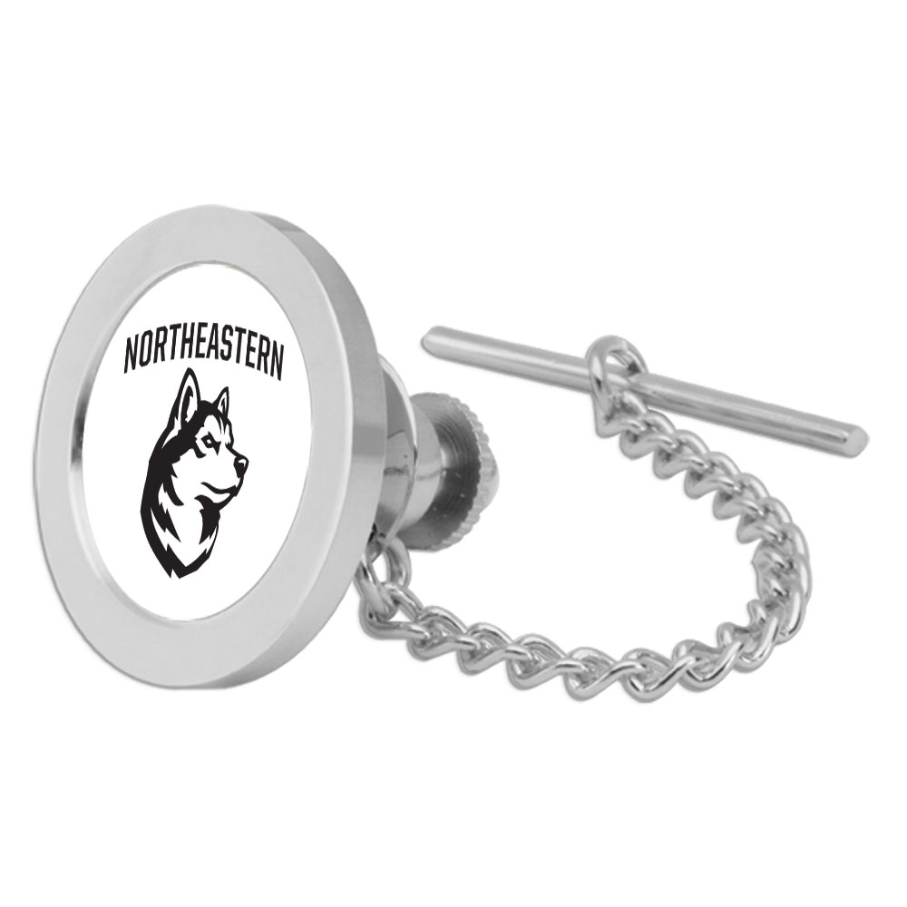 Silver Northeastern Huskies Tie Tack Lapel Pin