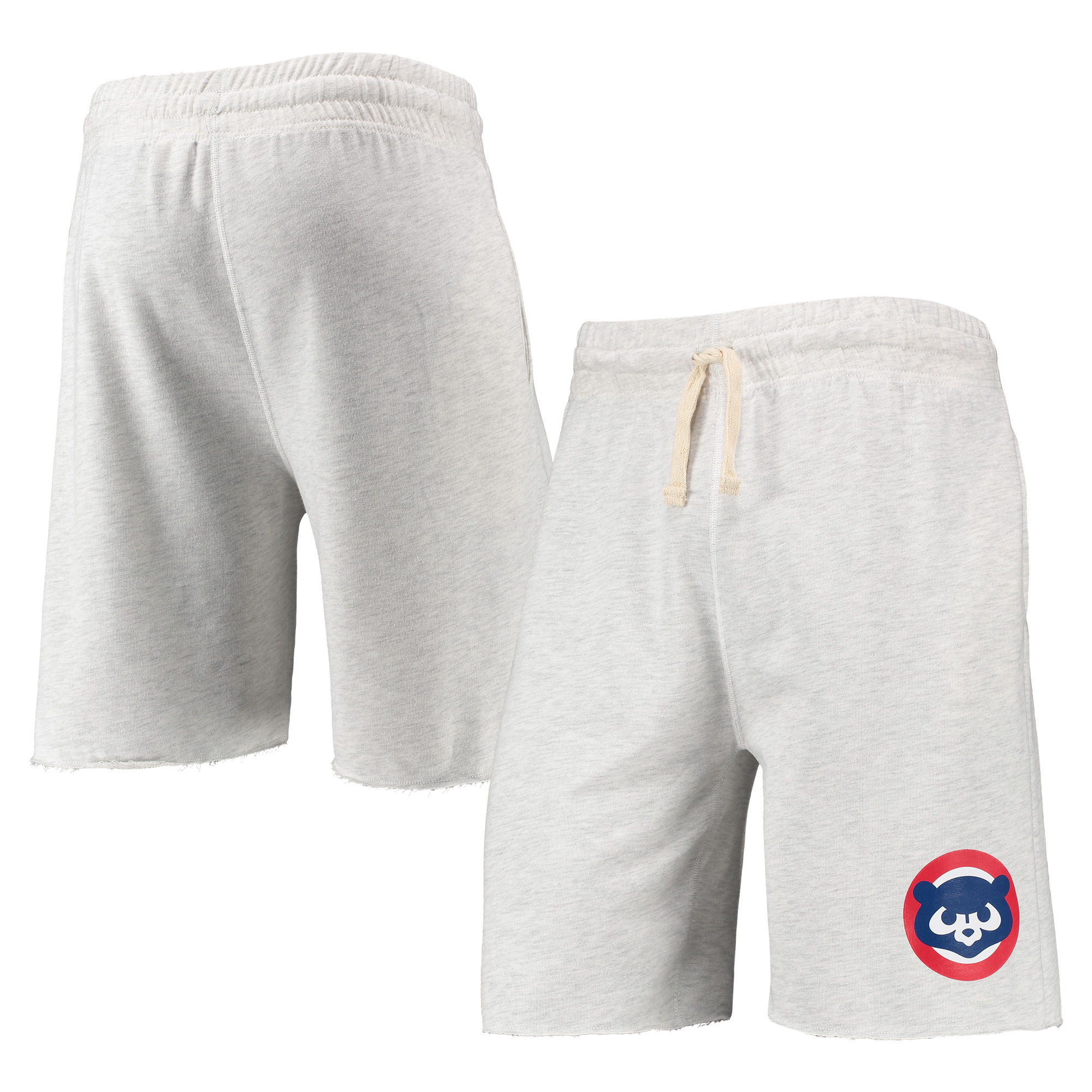 Men's Concepts Sport Oatmeal Chicago Cubs Mainstream Logo Terry Tri-Blend Shorts - Image 5