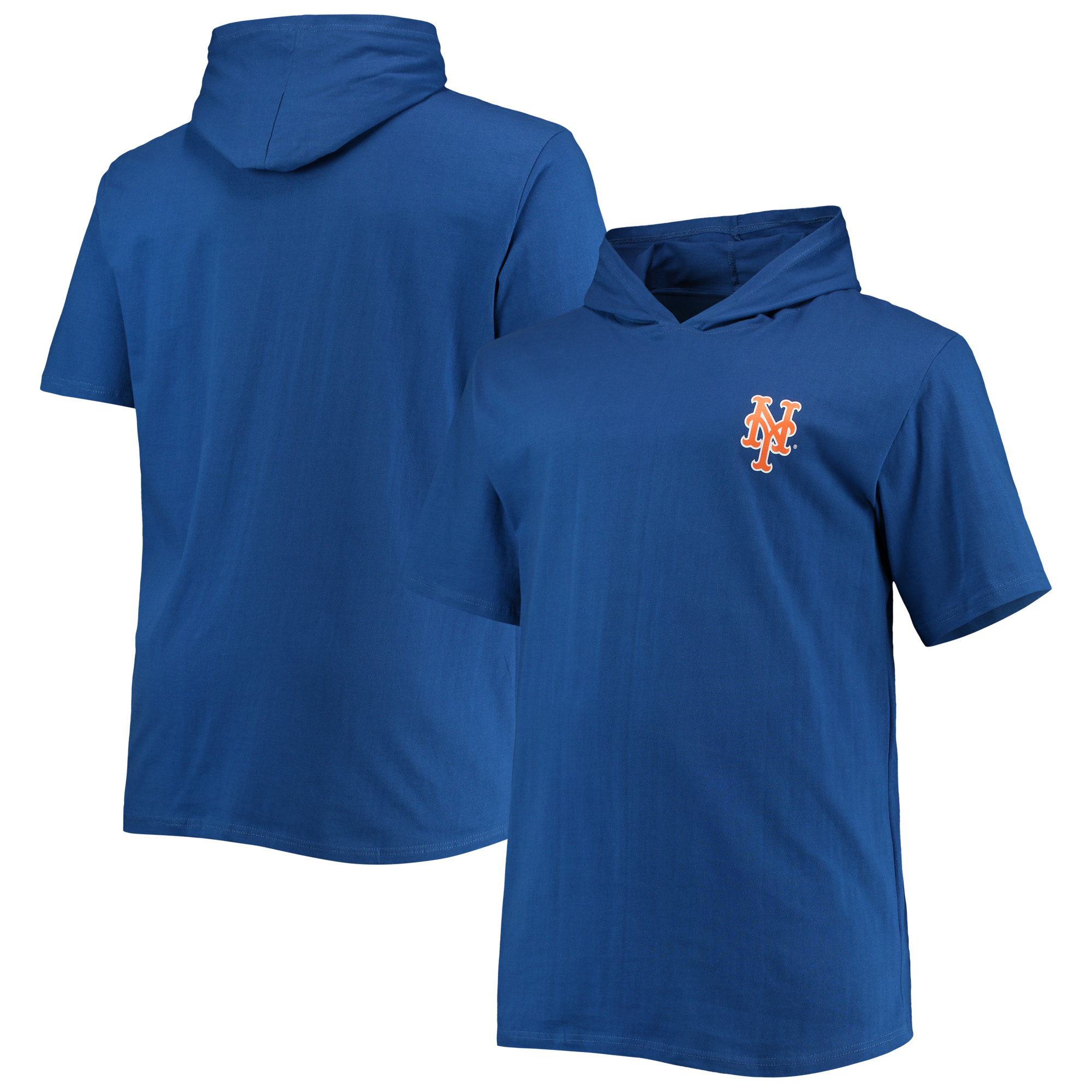 Men's Royal New York Mets Big & Tall Jersey Short Sleeve Pullover Hoodie T-Shirt - Image 5