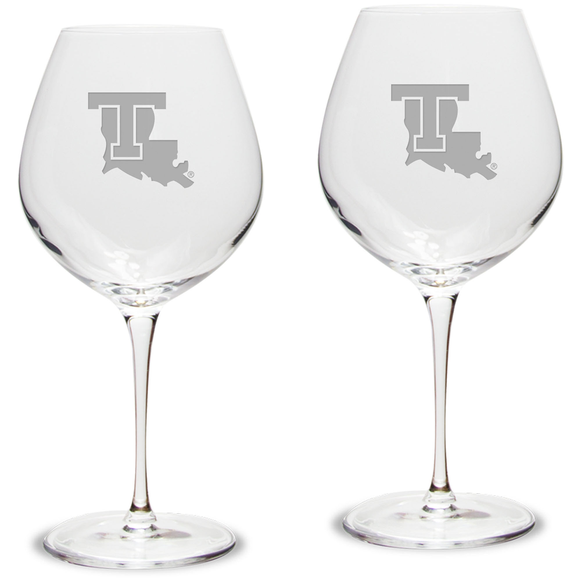Louisiana Tech Bulldogs 22oz. 2-Piece Luigi Bormioli Titanium Robusto Wine Glass Set