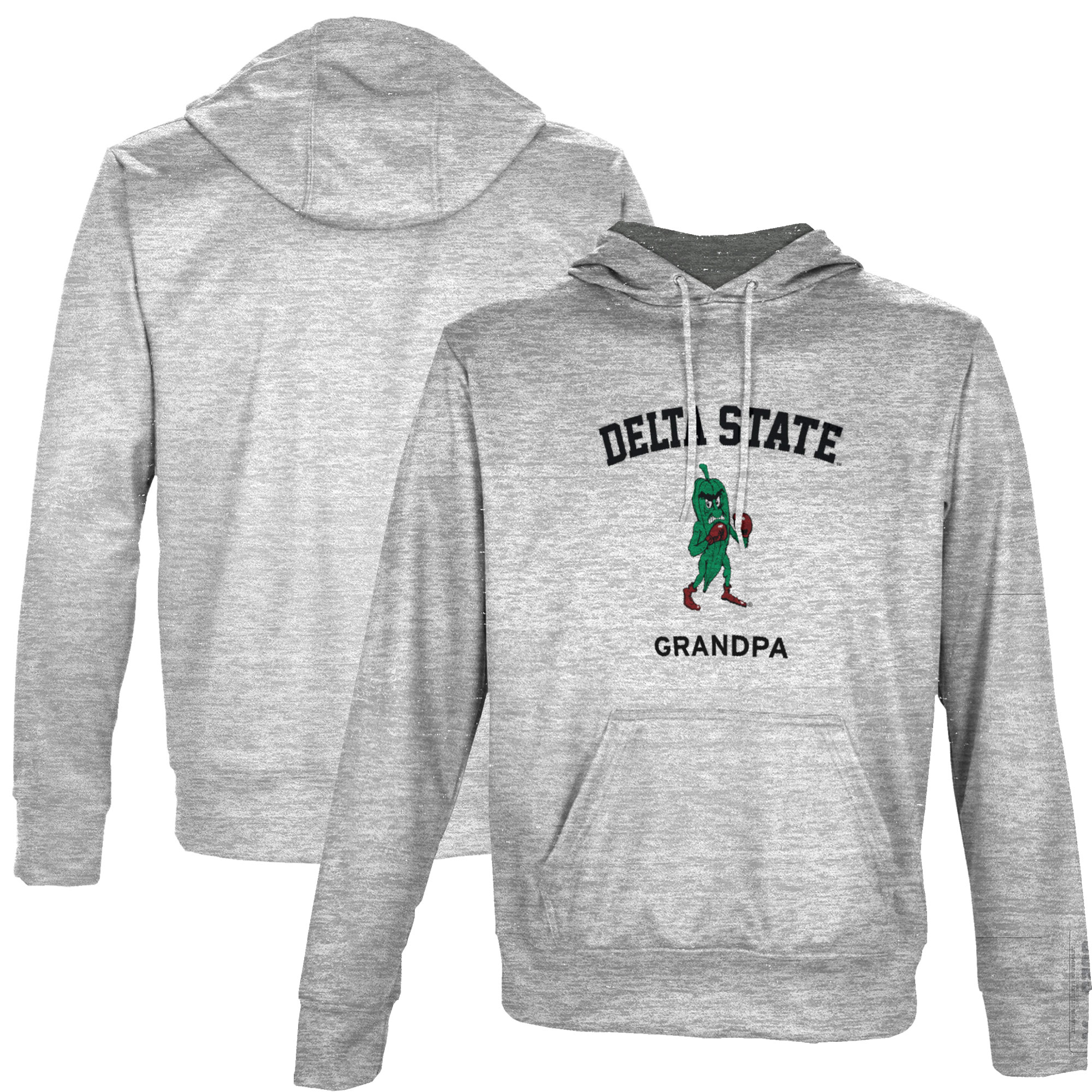 Men's ProSphere Gray Delta State Statesmen Grandpa Name Drop Pullover Hoodie - Image 5