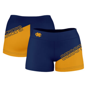 Women's Navy Mississippi College Choctaws Plus Size Color Block Shorts
