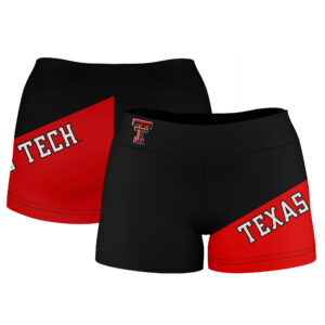 Women's Black Texas Tech Red Raiders Plus Size Color Block Shorts