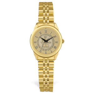Women's Gold Tufts University Jumbos Medallion Rolled Link Bracelet Wristwatch